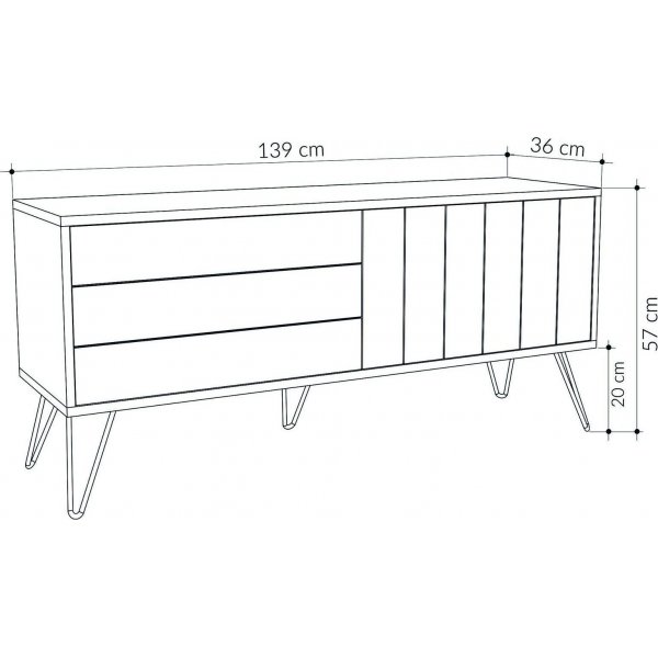 Picadilly TV-b�nk - Antracit/ljus mocka