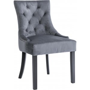 Chaise de salle  manger Cleopatra (poigne arrire) - Velours gris | jambes noires