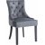 Chaise de salle  manger Cleopatra (poigne arrire) - Velours gris | jambes noires