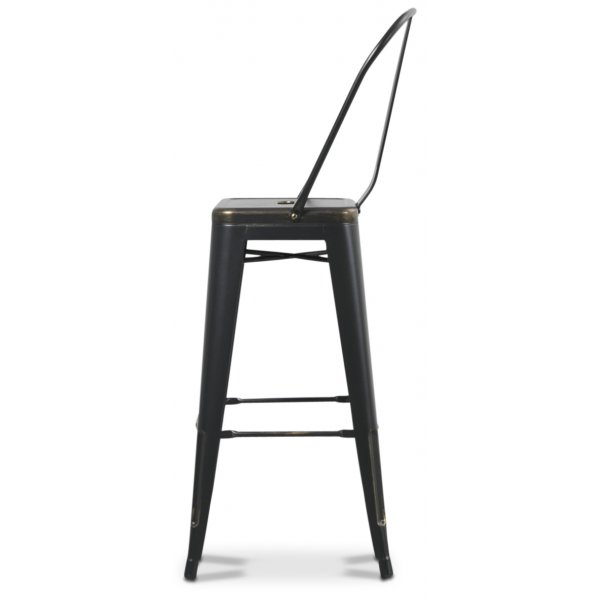 Barstol Industry Cayote i pl�t (H�grygg) - Borstad Svart/Guld