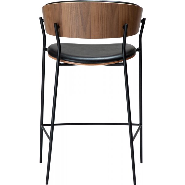 Crib counterstol - Svart PU/valnötsfanér Crib counterstol - Svart PU/valnötsfanér