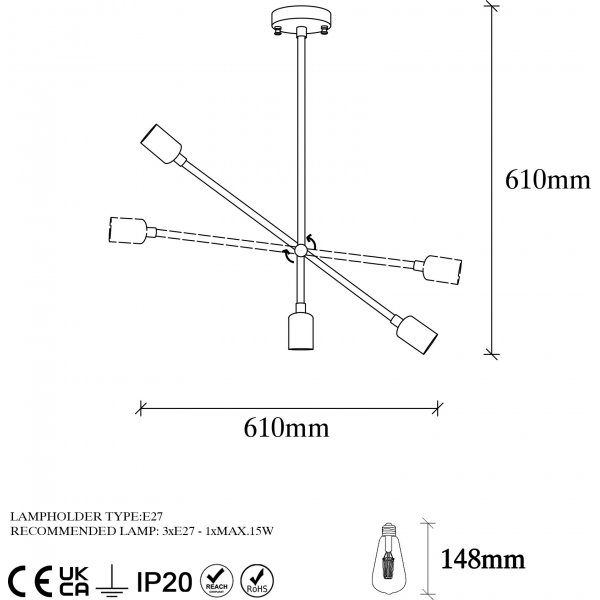 Beste plafonnier 10335 - Vintage