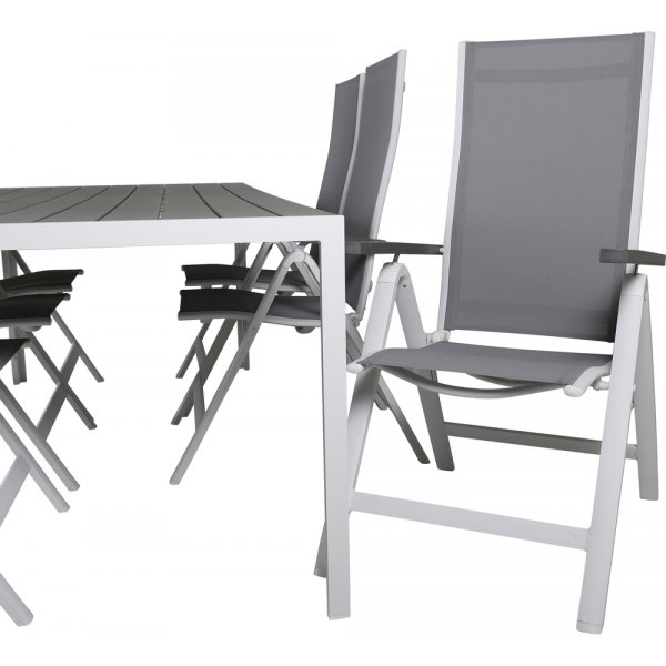 Break utematgrupp med 6 st Albany stolar - Gr/Vit