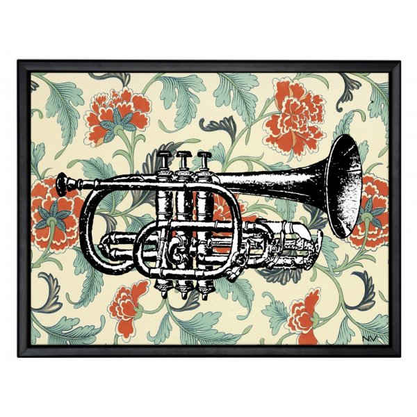 Tavla trumpet - Svart ram