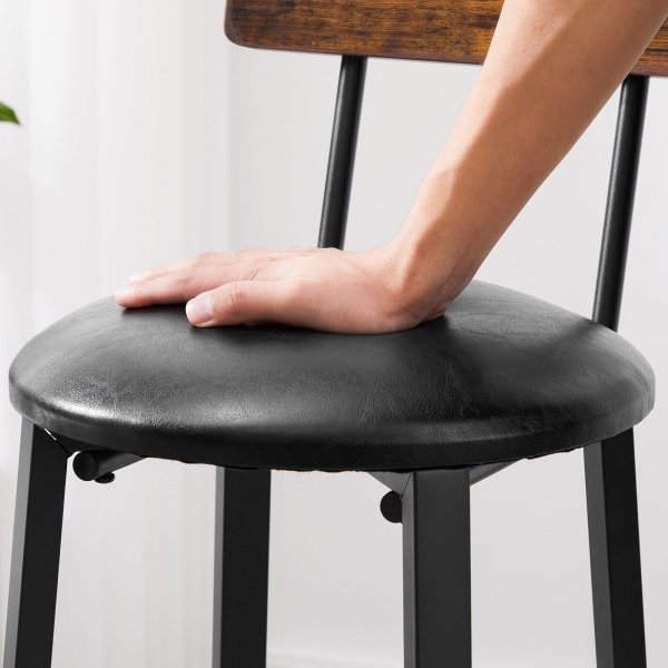 Tabouret de bar Hector, pack de 2 - Marron/noir Tabouret de bar Hector, pack de 2 - Marron/noir