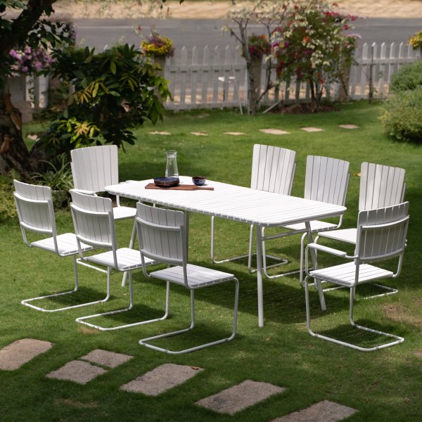 Utebord 180x80 cm vit - Holmsund + Textilskydd för utemöbler Utebord 180x80 cm vit - Holmsund + Textilskydd för utemöbler