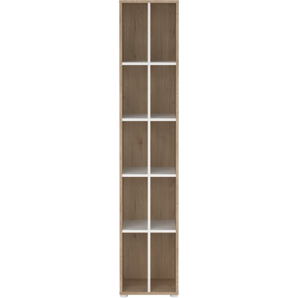 Bibliothque signaltique avec sparateur - Blanc/hickory