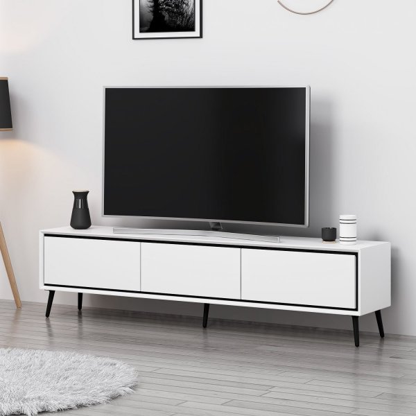Mandy TV-bänk - Svart/vit Mandy TV-bänk - Svart/vit