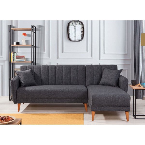 Slaapbank Aqua Rechts - Donkergrijs