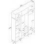 Esa hallmbel 180 x 37,5 x 240 cm Variant A - Valnt/vit
