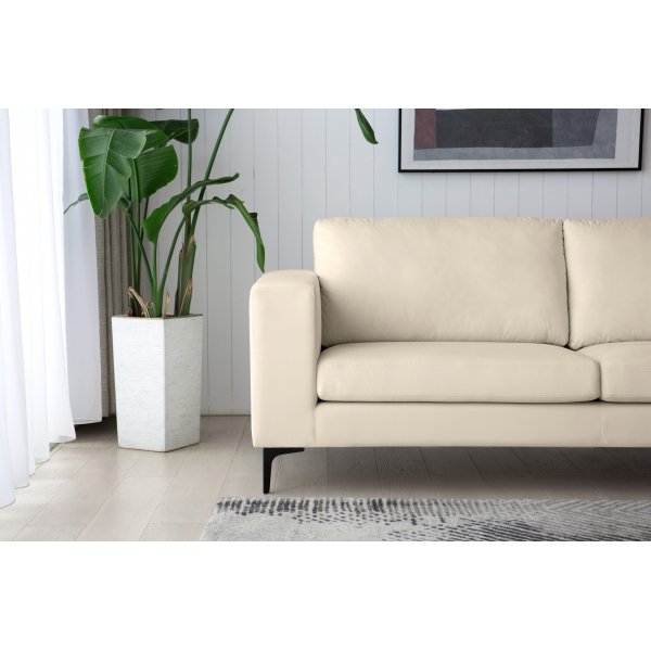 Aspen 3-sits soffa i beige sammet + Textilrengöring för möbler Aspen 3-sits soffa i beige sammet + Textilrengöring för möbler