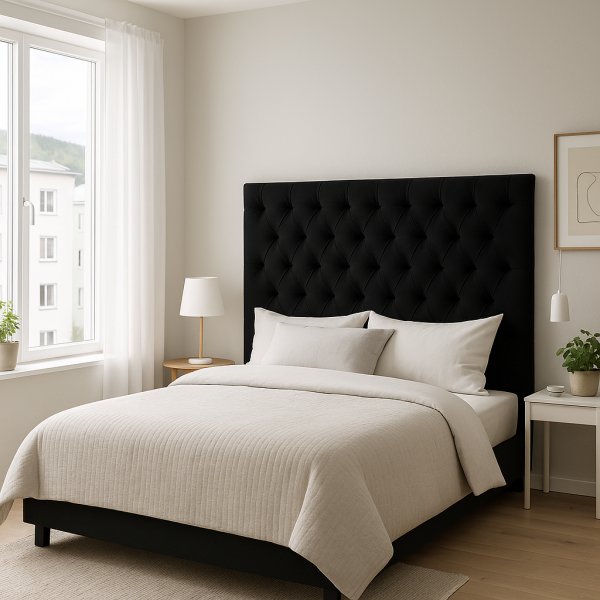 Tropic sänggavel 180 cm - Svart sammet (matt) Tropic sänggavel 180 cm - Svart sammet (matt)