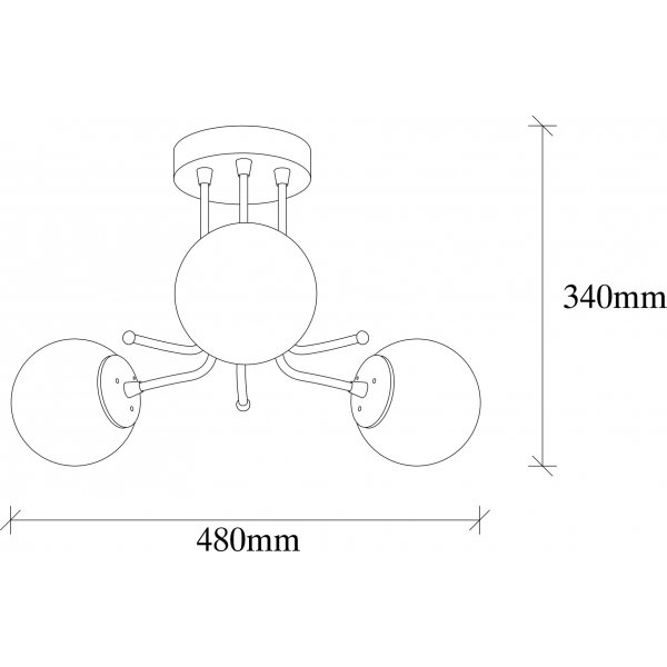 Plafonnier Daisy 147-AV3 - Noir/blanc