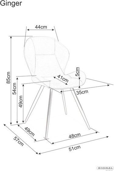 Chaise de salle  manger Ginger - Velours noir