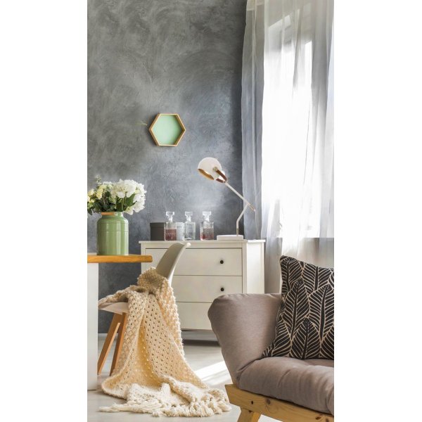 Bow skrivbordslampa - Vit/brun/silver