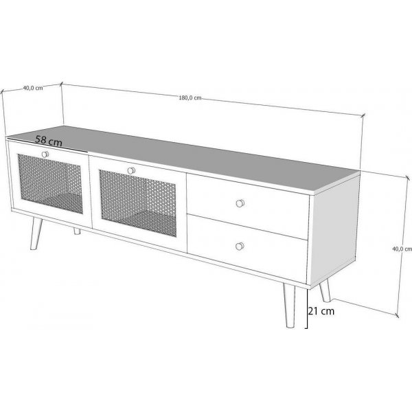 Patara TV-bänk 180 cm - Ek Patara TV-bänk 180 cm - Ek