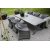 Groupe de restauration en plein air d\\\'Oxford; table grise 220 cm avec 6 fauteuils Mercury rotin synthtique gris