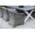 Groupe de restauration en plein air d\\\'Oxford; table grise/blanche 220 cm avec 6 fauteuils Mercury rotin synthtique gris
