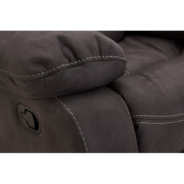 Kensington elektrisk 3-sits soffa med ställbart nackstöd - Grå Kensington elektrisk 3-sits soffa med ställbart nackstöd - Grå