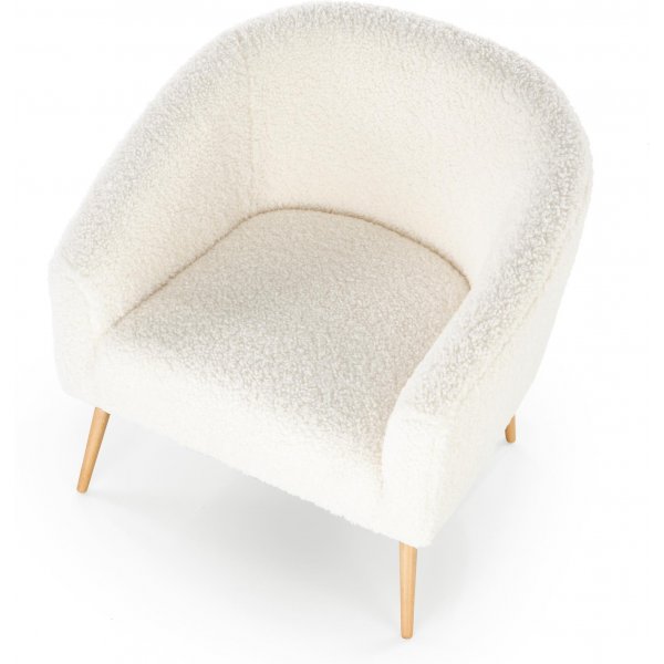 Fauteuil Bandera - Blanc crème/bois Fauteuil Bandera - Blanc crème/bois