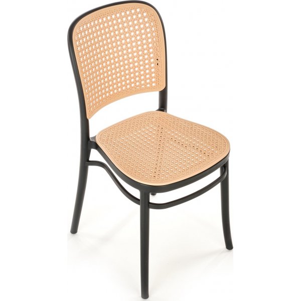 Stapelbar matstol med rottingsits