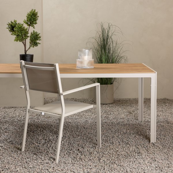 Utebord 205 x 90 cm beige / Teaklook - Copacabana + Rengöringsmedel för utemöbler Utebord 205 x 90 cm beige / Teaklook - Copacabana + Rengöringsmedel för utemöbler