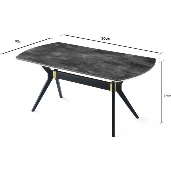 Ikon matbord 180 cm - Mrk marmor