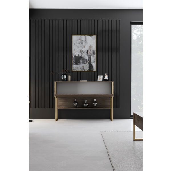 Table relief Lux 120 x 30 cm - Noyer/or Table relief Lux 120 x 30 cm - Noyer/or