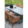 Oxford utegrupp, grtt bord 220 cm inkl 6 st valetta naturfrgade matstolar