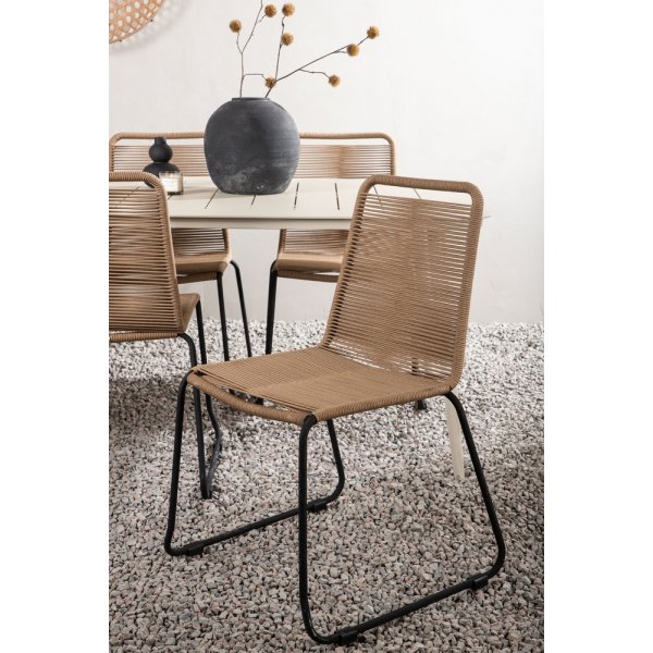 Lina utematgrupp med 6 st Lindos stolar - Beige/Brun Lina utematgrupp med 6 st Lindos stolar - Beige/Brun