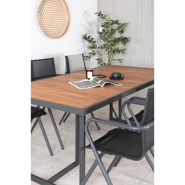 Khung utematgrupp med 6 st Alina stolar - Svart/Natur