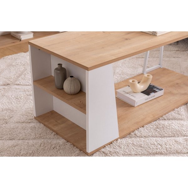 Table basse Lissa 120 x 50 cm - Chêne saphir/blanc Table basse Lissa 120 x 50 cm - Chêne saphir/blanc