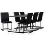 Lazio matgrupp 195 cm bord med 6 st Lazio stolar - Brun/Svart