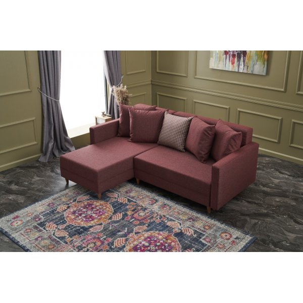 Aydam slaapbank links - Burgundy