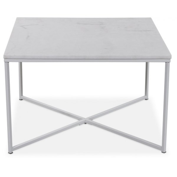 Maryland soffbord 75x75 cm - Vit �kta Marmor / Vit