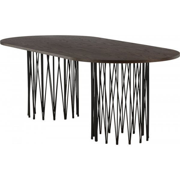 Table à manger ovale Alborga 220 x 100 cm - Noir/moca Table à manger ovale Alborga 220 x 100 cm - Noir/moca