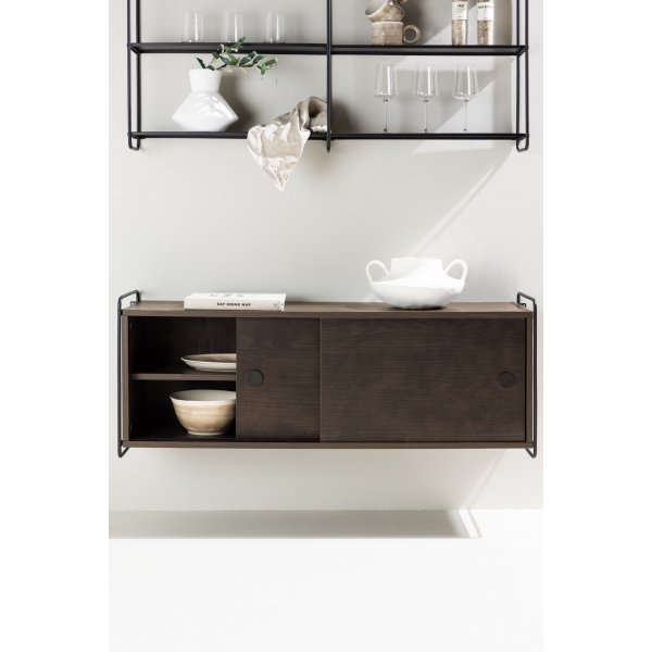 Paris wandkast 48 x 122 cm - Zwart/Mocca