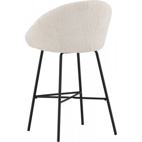 Tabouret de bar en velours - Blanc