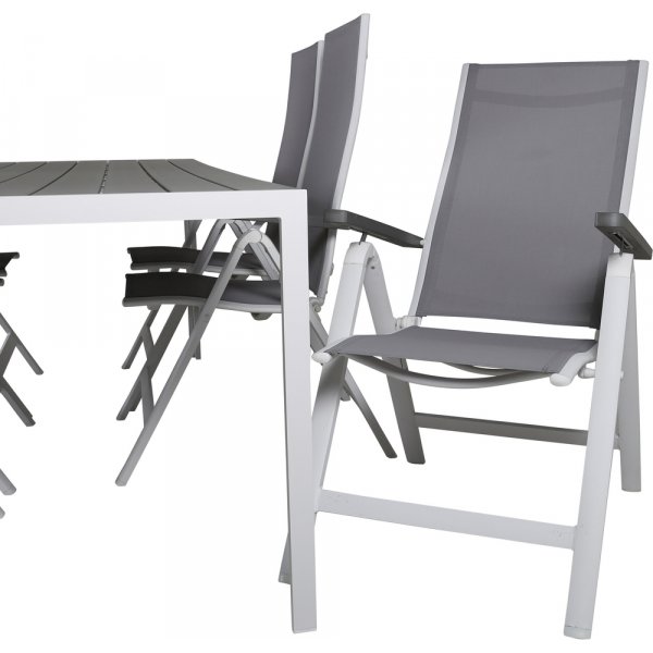 Break utematgrupp med 6 st Albany stolar - Gr/Vit