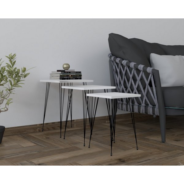 Mali satsbord 32/36/40 x 32/36/40 cm - Svart/vit Mali satsbord 32/36/40 x 32/36/40 cm - Svart/vit