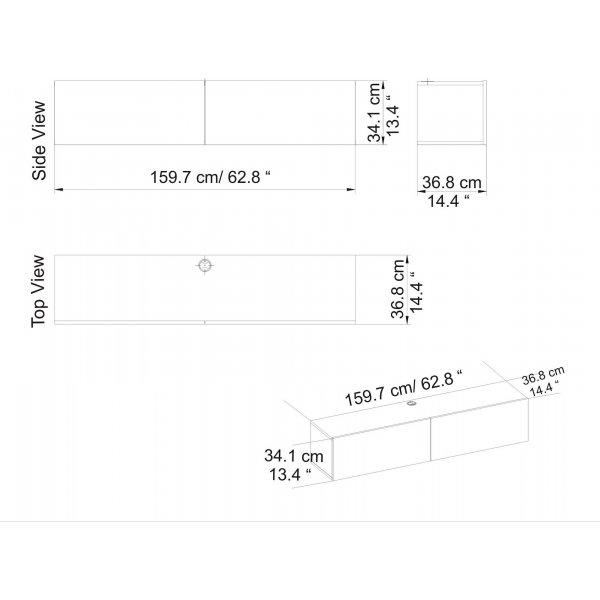 Banc multimédia Poling - Blanc/chêne saphir Banc multimédia Poling - Blanc/chêne saphir