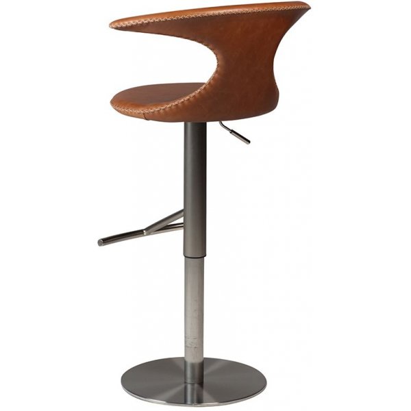 Tabouret de bar Flair base trompette 76-100 cm - Cuir marron Tabouret de bar Flair base trompette 76-100 cm - Cuir marron