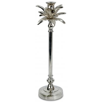 Ljusstake palm H50cm - Silver