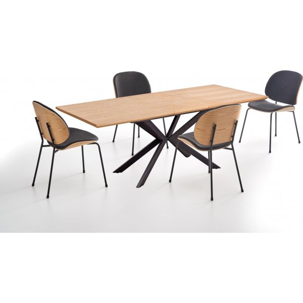 Matamata matbord 160-200 cm - Ek/svart Matamata matbord 160-200 cm - Ek/svart