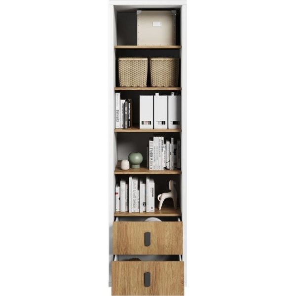 Bibliothèque Simi 55 cm - Blanc/hickory Bibliothèque Simi 55 cm - Blanc/hickory