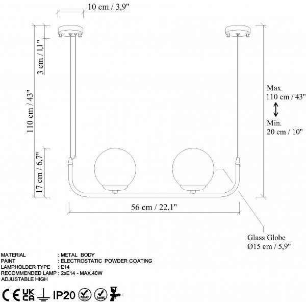 Faruk taklampa - Svart Faruk taklampa - Svart
