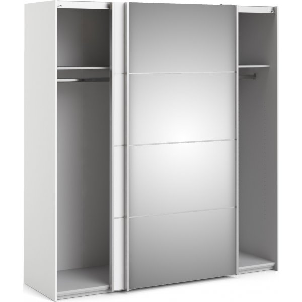 Armoire Vérone avec porte miroir - Blanc Armoire Vérone avec porte miroir - Blanc