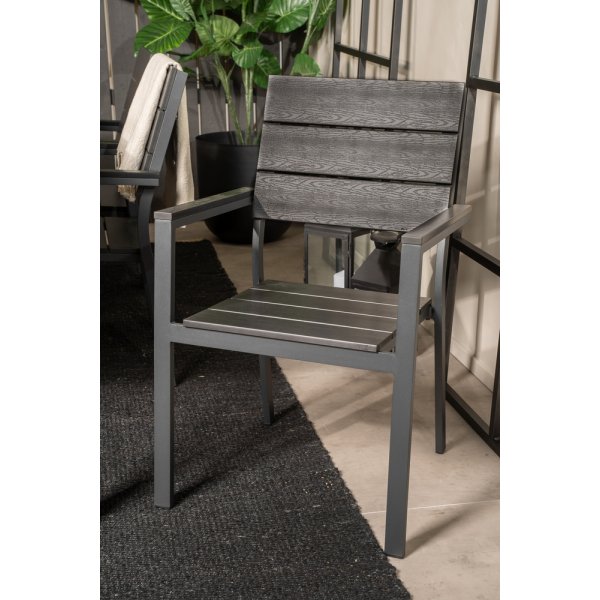 Bois utematgrupp med 6 st Levels stolar - Svart/Natur