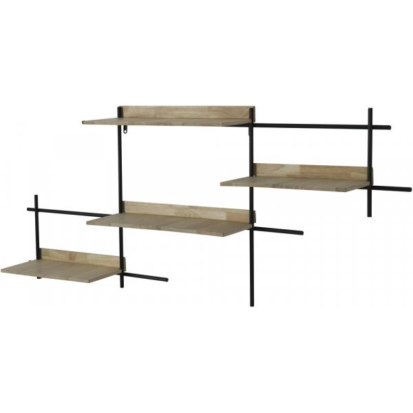 Marlon vgghylla 4 hyllor - Hevea/svart