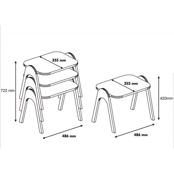 Table basse Paris 48,6 x 35,5 cm - Noyer/crème Table basse Paris 48,6 x 35,5 cm - Noyer/crème